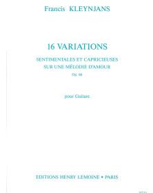 Francis Kleynjans : Variations sentimentales et capricieuses Op.66