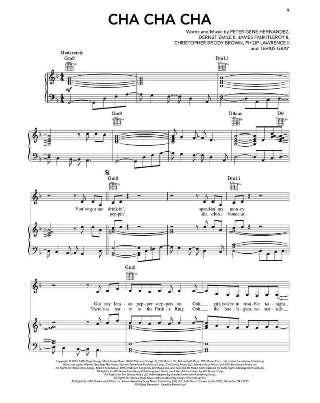 Bruno Mars - The Romantic - pour Piano, Voix et Guitare