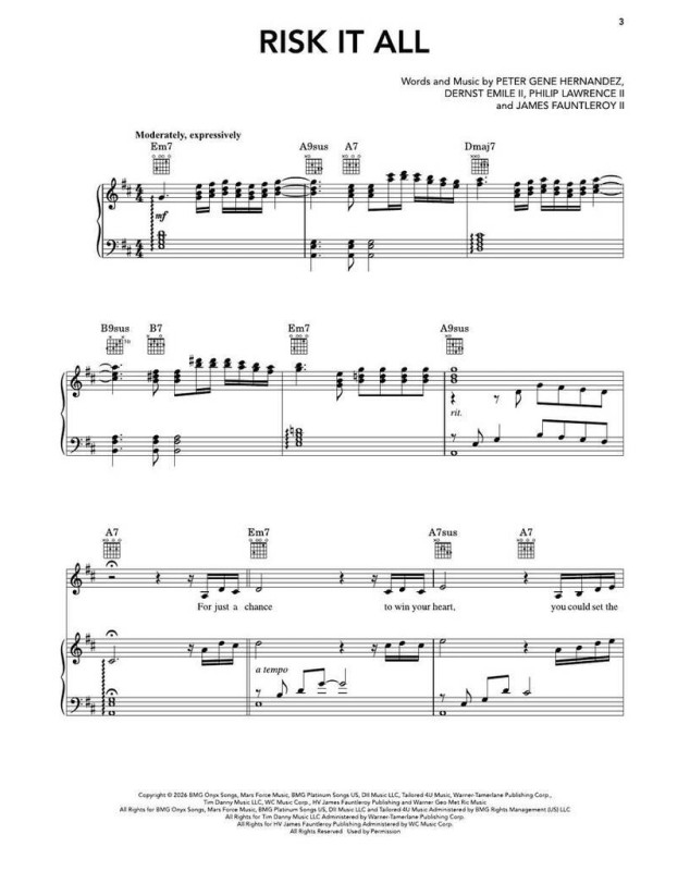 Bruno Mars - The Romantic - pour Piano, Voix et Guitare
