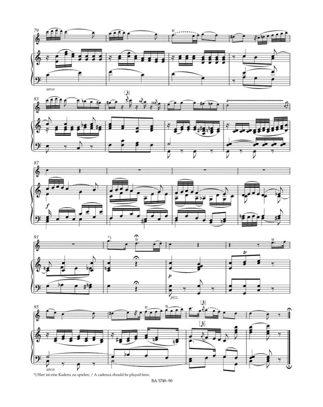 Mozart : Andante en do KV 315 - Flûte et Piano - Barenreiter