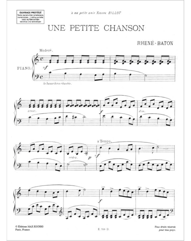 E. Rhené-Baton : Une Petite Chanson