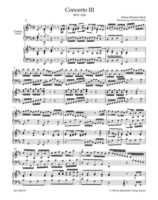JS Bach : Concerto Pour Clavier En Ré Majeur BWV 1054