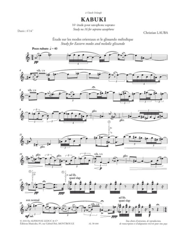 Christian Lauba : Kabuki 16ème Etude
