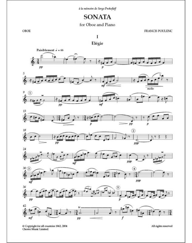 Francis Poulenc : Sonate pour Hautbois et Piano