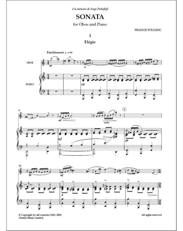 Francis Poulenc : Sonate pour Hautbois et Piano