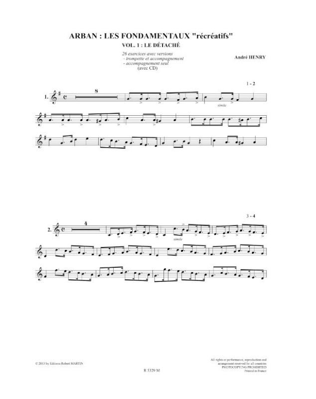 Arban les fondamentaux récréatifs Vol.1 - HENRY André | Robert Martin