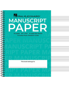 Wide Staff Wirebound Manuscript Paper Aqua Cover