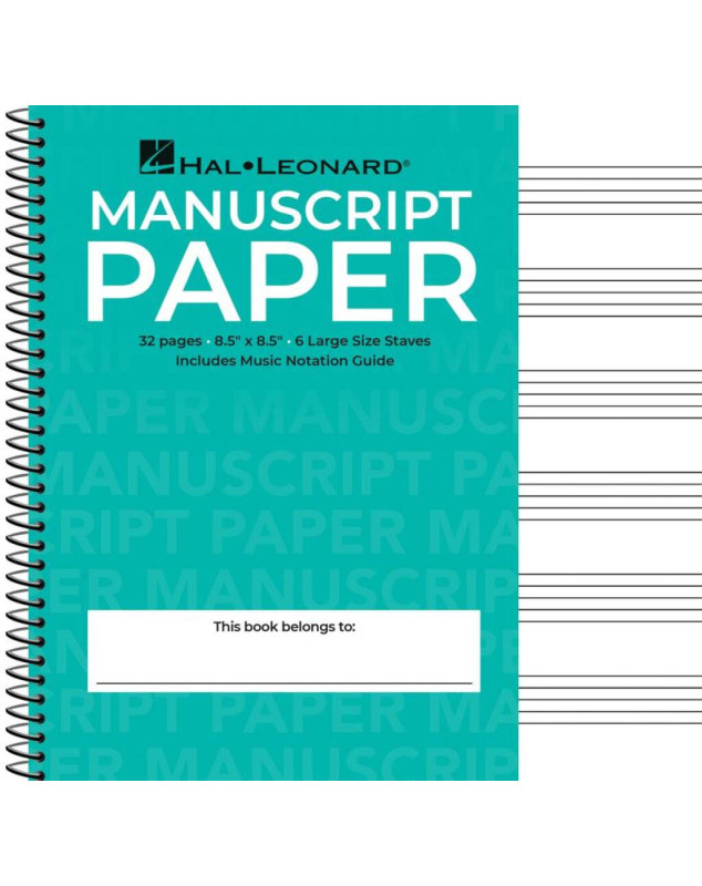 Wide Staff Wirebound Manuscript Paper Aqua Cover