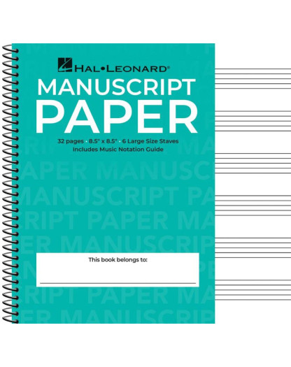 Wide Staff Wirebound Manuscript Paper Aqua Cover