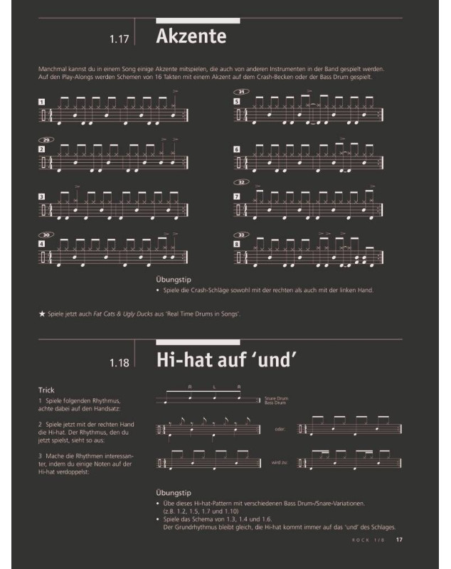 Arjen Oosterhout : Real Time Drums 1 (D) Grundlagentechnik für das Drumset