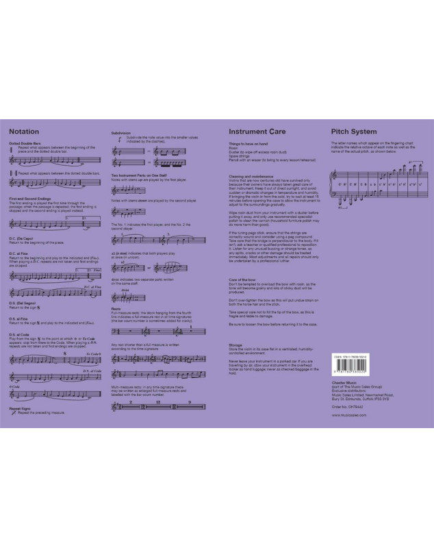 David Harrison : Violin Fingering Chart - Doigtés pour le Violon