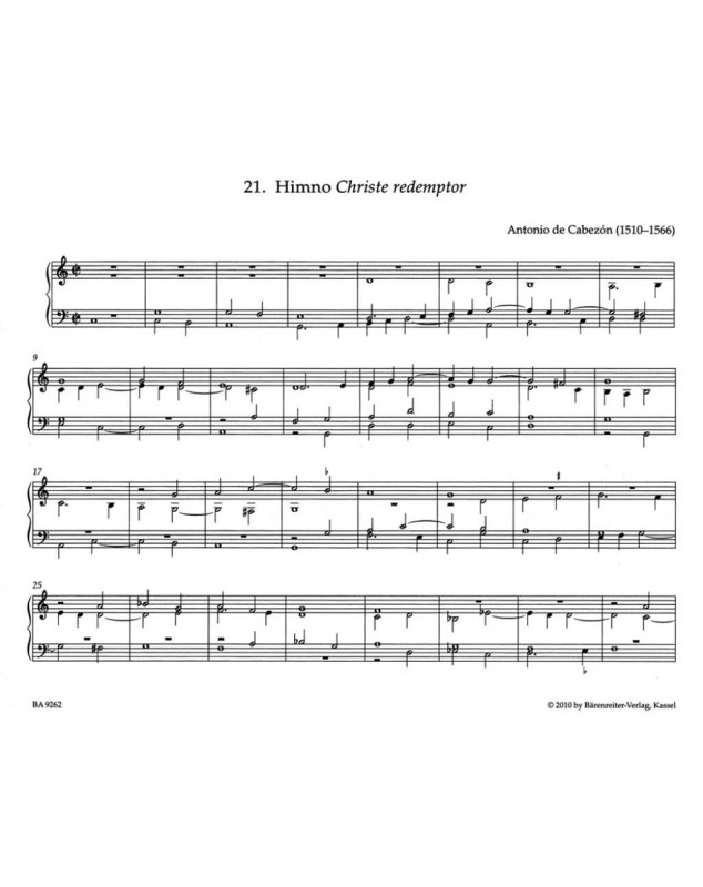 Antonio de Cabezón : Selected Works for Keydboard Vol. 2