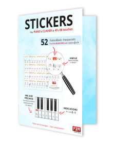 Stickers pour Piano et  Claviers de 49 - 61 - 76 ou 88 Touches - Autocollants