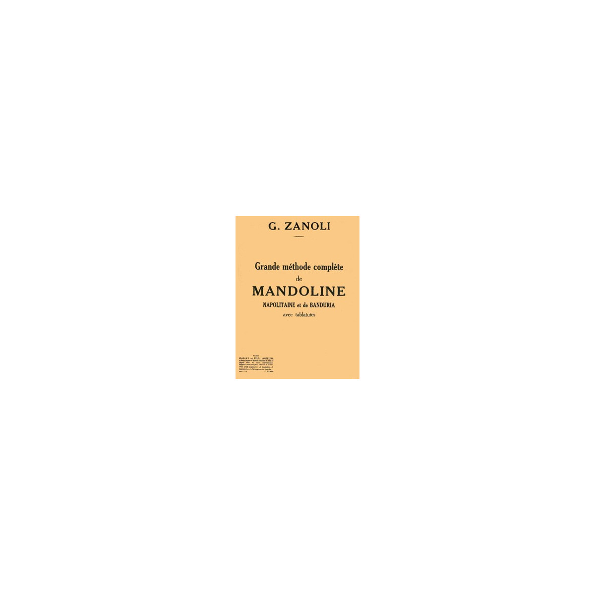 Méthode complète de mandoline - Zanoli - Editions Combre