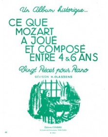 Ce que Mozart a joué et composé entre 4 et 6 ans
