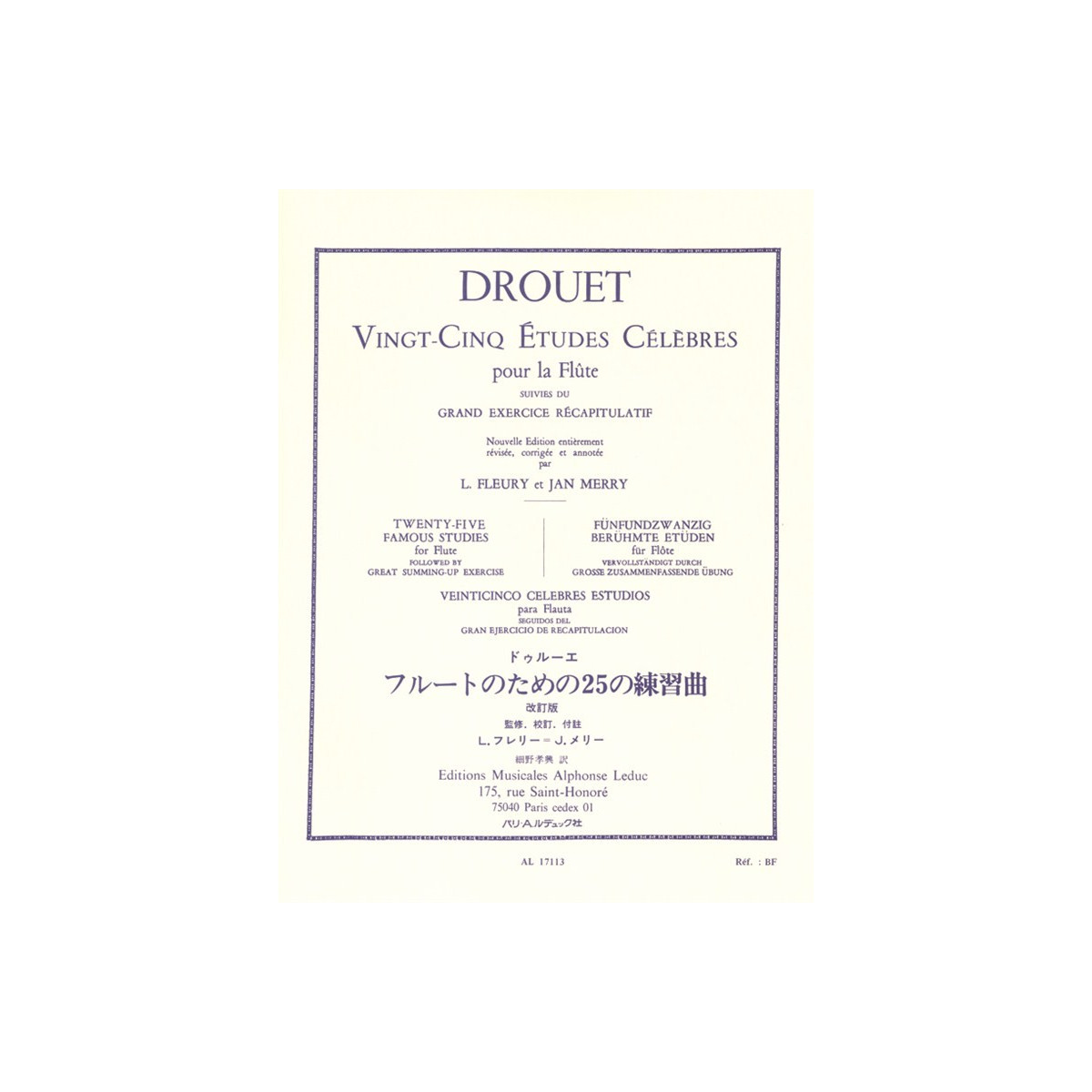 Louis Drouët : Vingt-cinq (25) Etudes célèbres