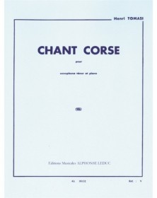 Henri Tomasi : Chant Corse Pour Saxophone Ténor et Piano