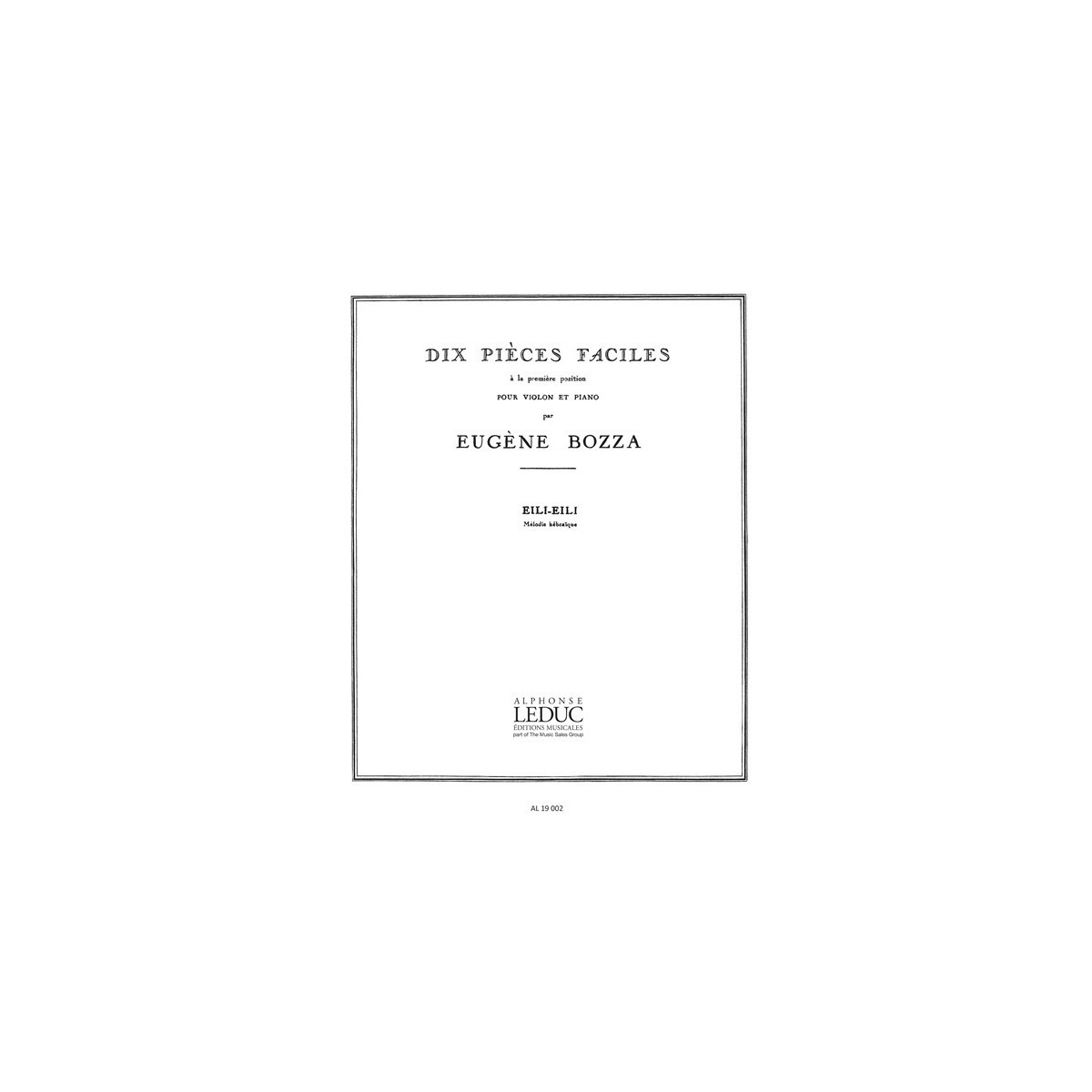 Bozza : Eili, Eili - N°5 des 10 Pièces Faciles