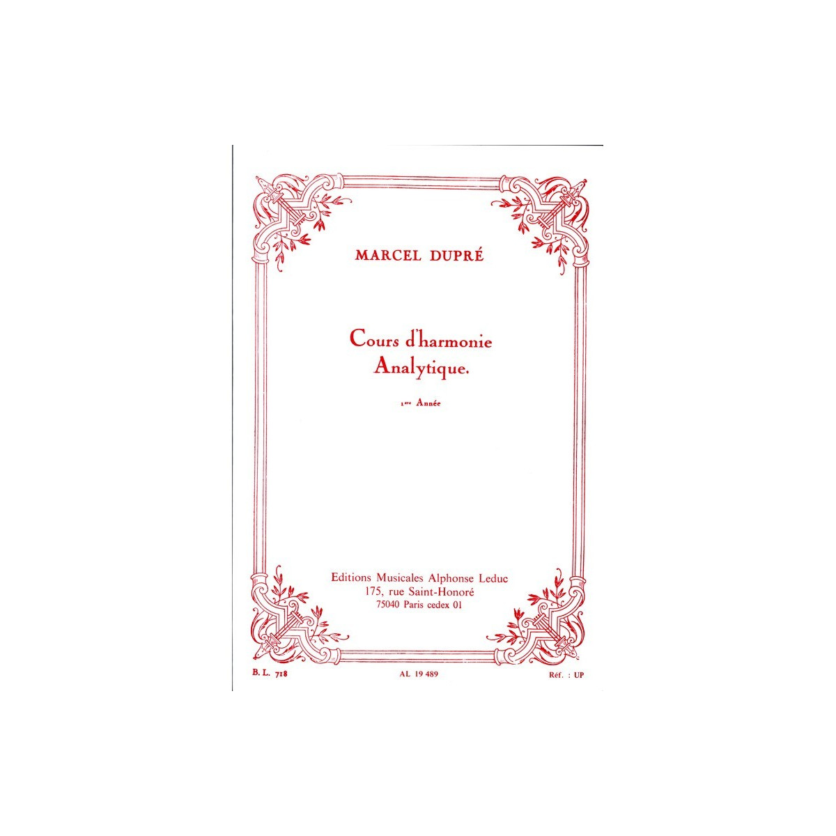 Cours D'Harmonie Analytique 1ere Annee