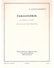 R. Gallois Montbrun : Concertstück pour Clarinette et Piano