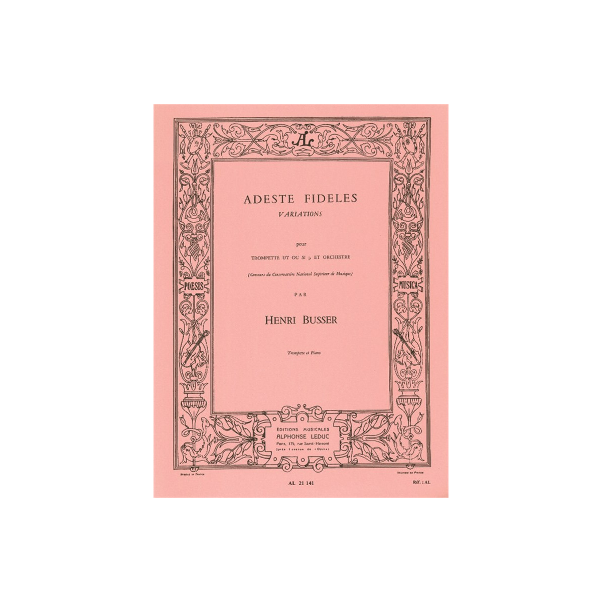 Adeste Fideles - Trompette et Piano - Henri Busser - Alphonse Leduc