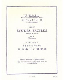 Ulysse Delécluse 20 Etudes Faciles - D'Apres A. Samie pour Clarinette - éditions Alphonse Leduc