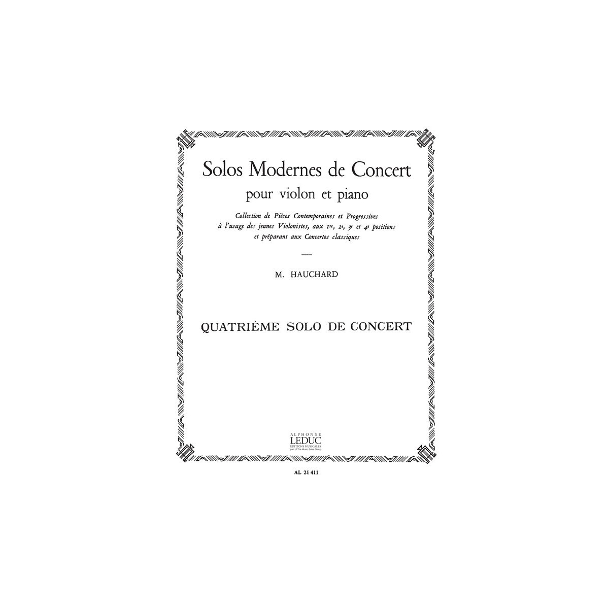 Maurice Hauchard : Solo Moderne De Concert N°4 La Mineur