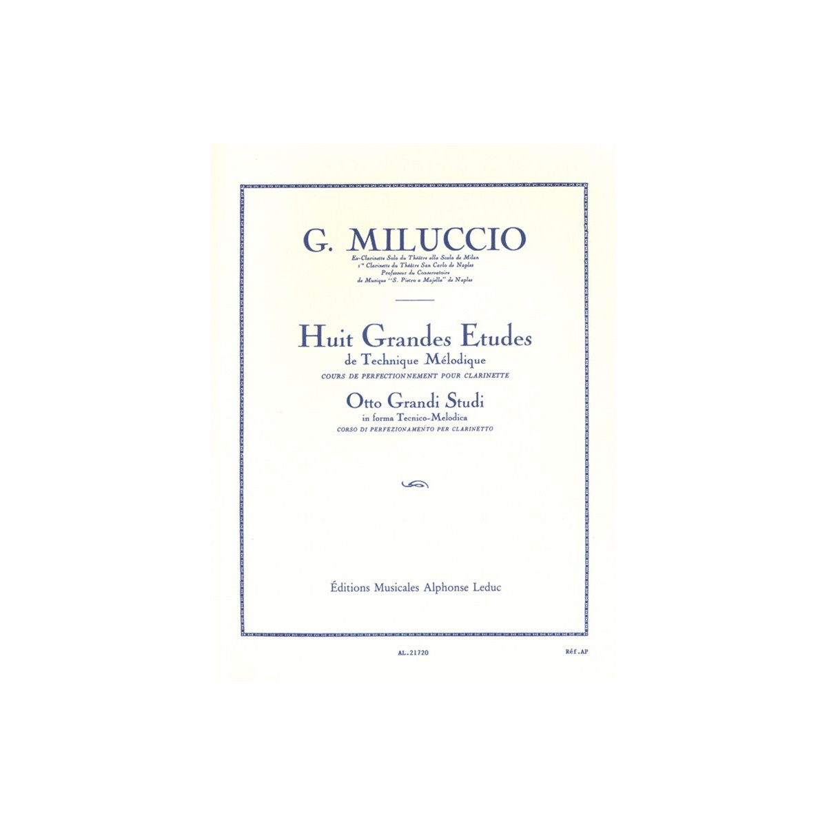 Giacomo Miluccio : 8 Grandes Etudes de technique mélodique