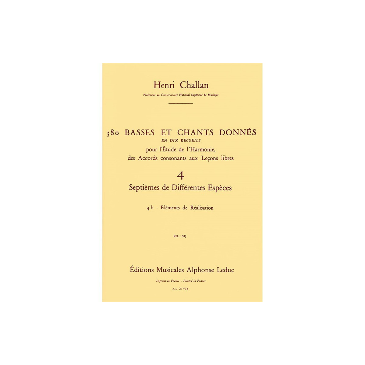 380 Basses et Chants Donnés Vol. 4B - Henri Challan