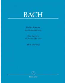 JS BACH - 6 Suites pour Violoncelle Seul BWV 1007-1012 - Barenreiter - BA320 - 9790006401390