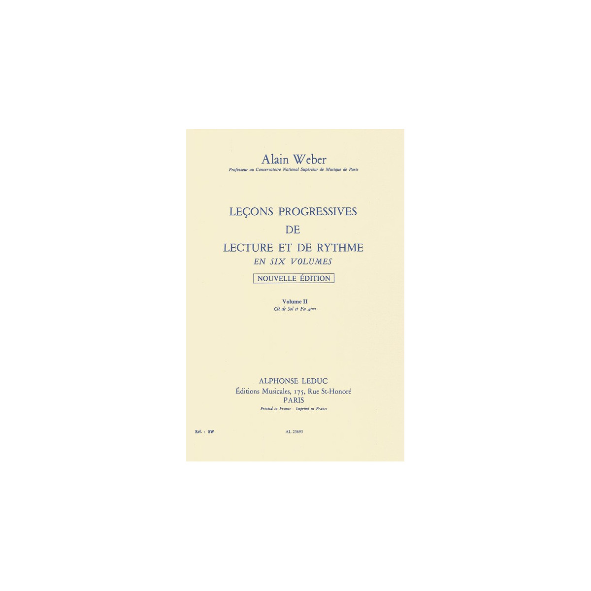 Alain Weber : Leçons Progressives de Lecture et Rythme Vol. 2