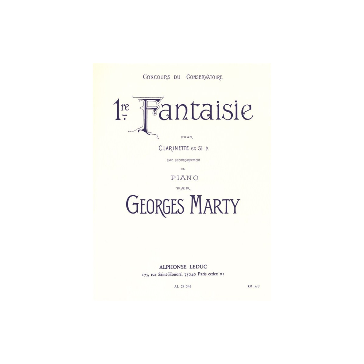 Fantaisie N°1 Pour Clarinette sib et Piano - Georges Marty