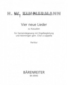 Vier neue Lieder zu Kasualien
