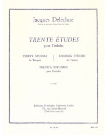 Delécluse : 30 Etudes pour Timbales - Volume 1 - éditions Alphonse Leduc