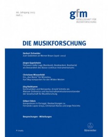Die Musikforschung, Heft...