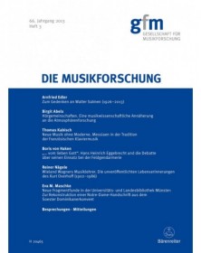 Die Musikforschung, Heft...