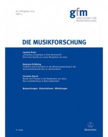 Die Musikforschung, Heft...