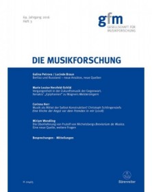 Die Musikforschung, Heft...