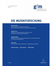 Die Musikforschung, Heft...