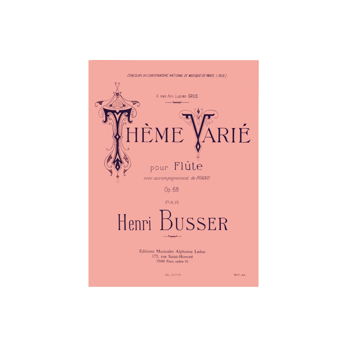 Henri Busser : Thème Varié Opus 68