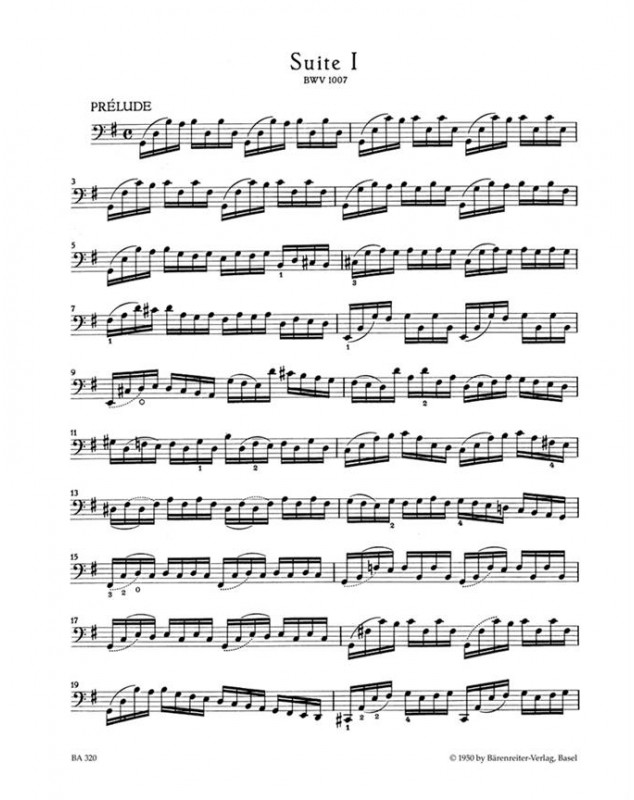 JS BACH - 6 Suites pour Violoncelle Seul BWV 1007-1012 - Barenreiter - BA320 - 9790006401390