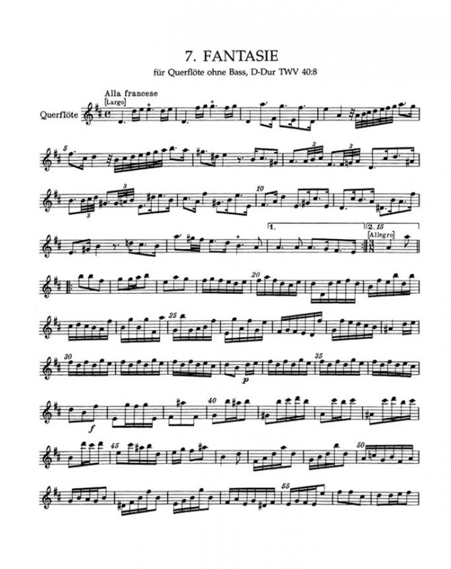 Georg Philipp Telemann : 12 Fantaisies pour Flute Seule TWV 40:1-12