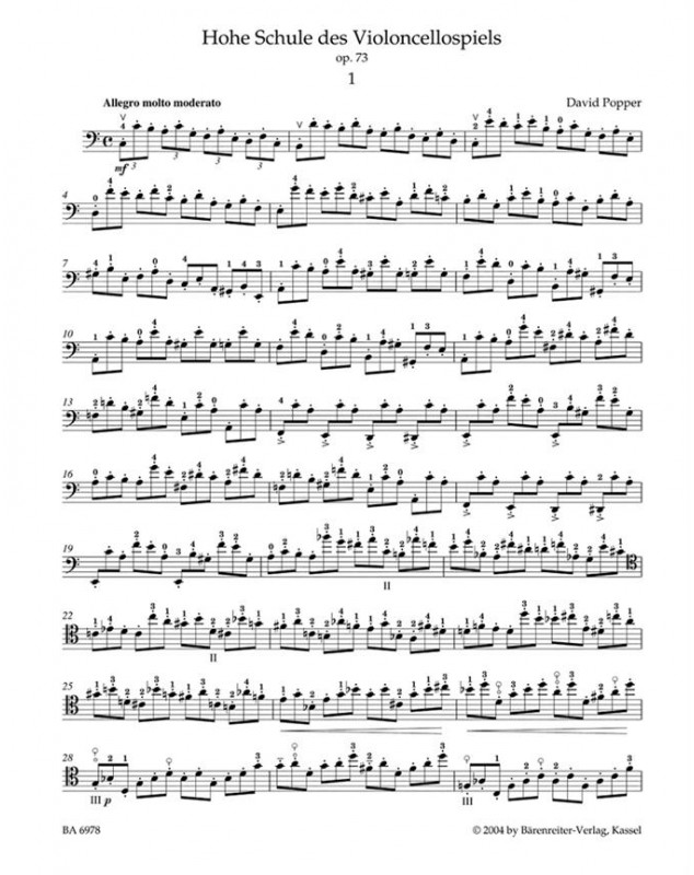 David Popper : 40 Etudes pour Violoncelle Op. 73