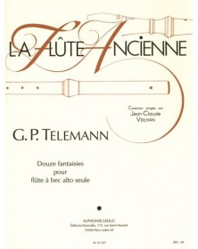 Teleman : 12 Fantaisies pour Flûte à bec Alto - éditions Alphonse Leduc