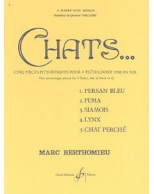 Chats... 4 Flûtes traversières - Marc Berthomieu - Gérard Billaudot