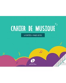 Cahier de musique Mixte : 6 portées / page d'écriture (format à l'italienne)