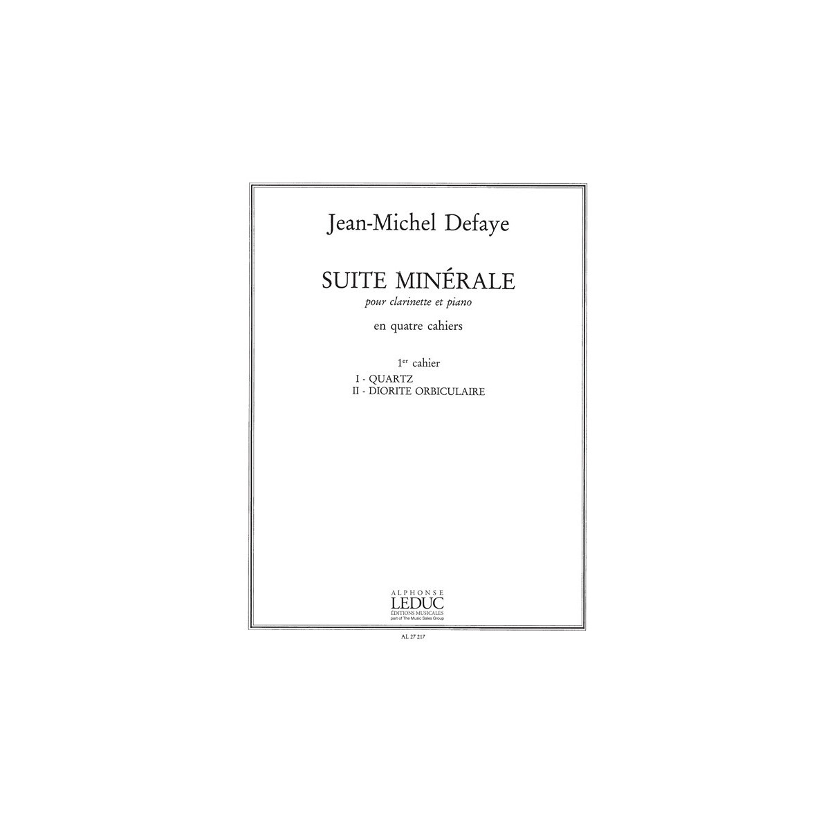 Jean-Michel Defaye : Suite Minérale Vol.1