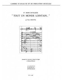 Cahiers d'Analyse 4 : Dutilleux Tout Un Monde ...