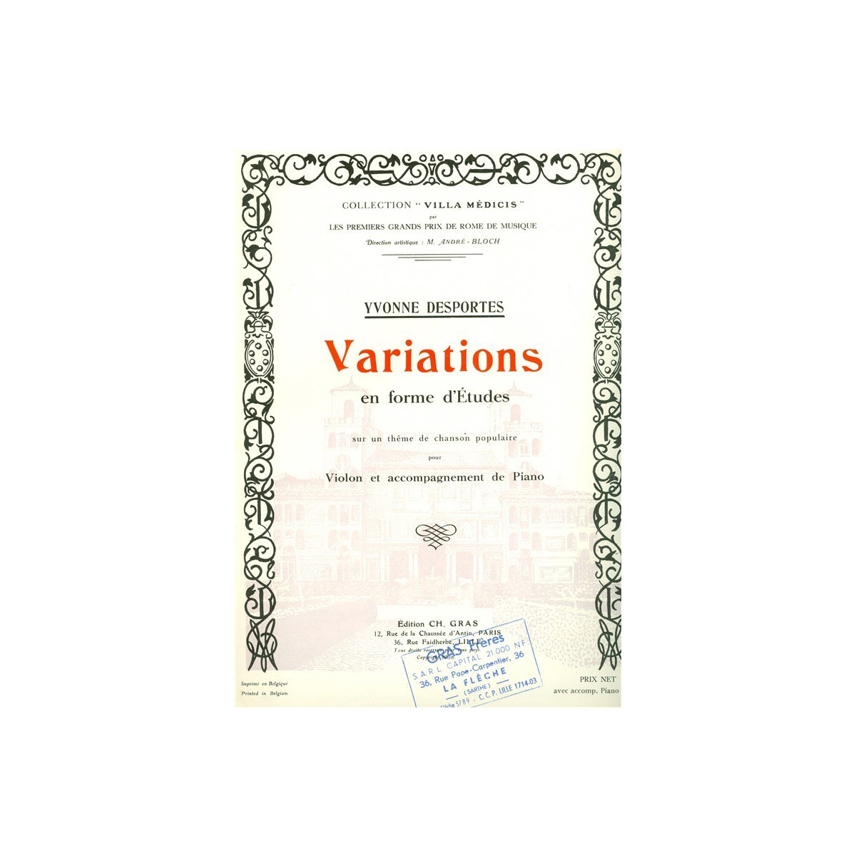 Yvonne Desportes : Variations en Forme d'Etudes...