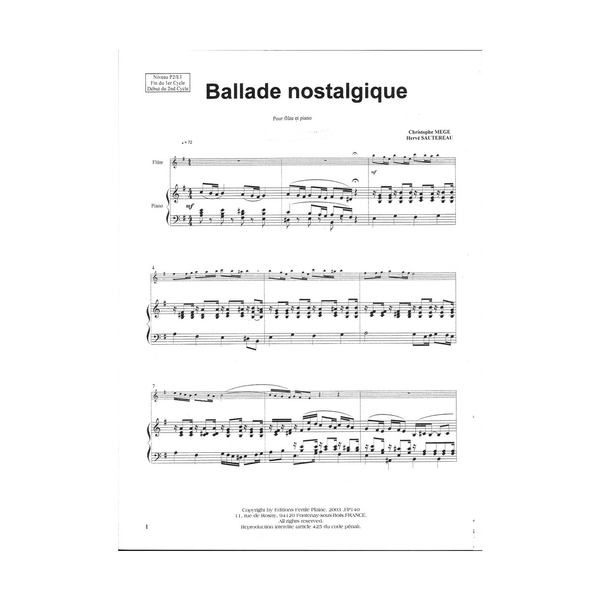 Christophe Mege - Hervé Sautereau : Ballade Nostalgique